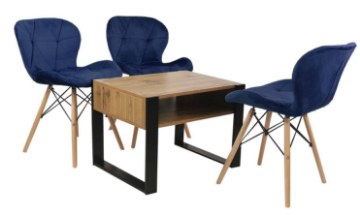 Kontrasto Скандинавское мягкое кресло для столовой темно-синего цвета Zoe, 6.05.27722 - Home Club