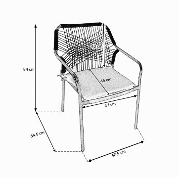 Kontrasto Садовый гарнитур Soho для двоих, черный, 5.05.12344 - Home Club
