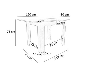 Kontrasto Обеденный стол из дуба Adam 120x80x75 см, 6.06.203007 - Home Club