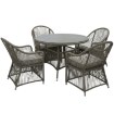 Garden Line Набір садових меблів (4 крісла + столик) сірий + сірі подушки, ALF6792 - Home Club