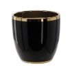 Chomik Керамический кашпо для цветочного горшка 30,5 x 30,5 x 30,5 см, черный с золотой окантовкой, ELI0336 - Home Club, изображение 2