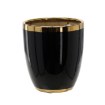 Chomik Керамический кашпо для цветочного горшка 26 x 26 x 27 см, черный с золотой окантовкой, ELI0343 - Home Club, изображение 2