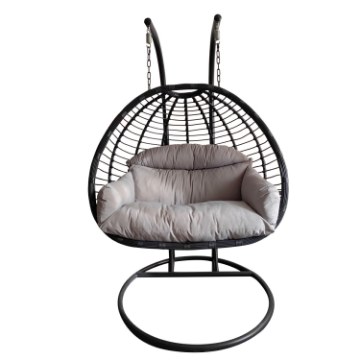Chomik Двухместное подвесное кресло Gaspar — серое, с серой подушкой и темно-серой рамой, FAT0046 - Home Club