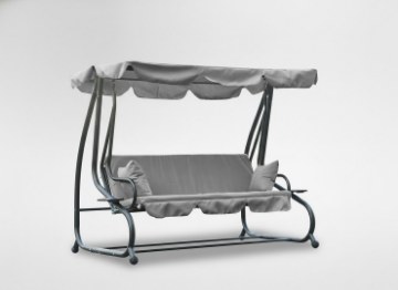 Garden Line Садовая Качель 210 x 120 x 170 см Серебристая С Функцией Шезлонга, KRE9771 - Home Club
