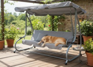 Garden Line Садова Гірка 210 x 120 x 170 см Сіра З Функцією Лежанки, KRE9771 - Home Club