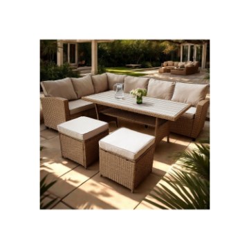 Garden Line Комплект садових меблів «Cesme»: кутовий диван + стіл + 2 пуфи, ABI3517 - Home Club