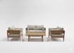 Garden Line Комплект алюмінієвих меблів «Подгориця» (диван + 2 крісла + журнальний столик) коричневий + бежеві подушки, ALM8208 - Home Club
