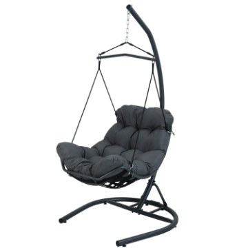 Chomik Підвісне крісло Tumber — антрацитове, антрацитова подушка, антрацитова рама, FAT0449 - Home Club