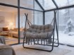 Chomik Двомісне підвісне крісло-гамак Poly — антрацитове, з антрацитовою подушкою та антрацитовою рамою, FAT0456 - Home Club, зображення 3