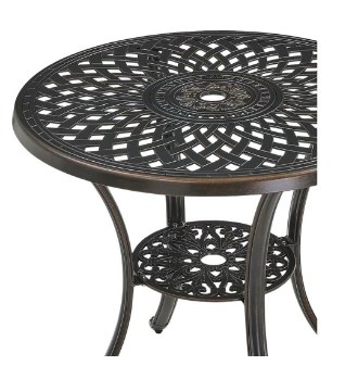 Garden Line Алюмінієвий стіл «Мондріх», антична бронза, діаметр 78 × 70 см, круглий, ATO4065 - Home Club