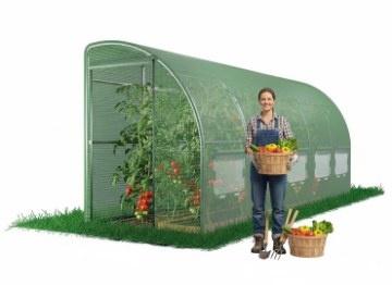 Garden Line 5-сегментный садовый пленковый туннель «Половина» зеленого цвета 6x1,5x2 м, TUN1446 - Home Club