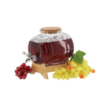 Chomik 3-літровий бочонок на бамбуковій підставці з краном та широким отвором, ZIX1715 - Home Club