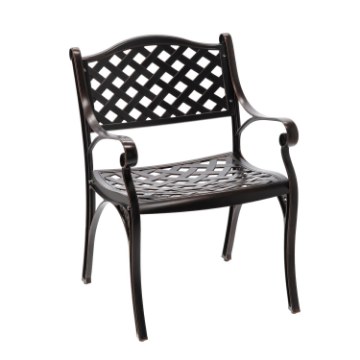 Garden Line Алюмінієвий стілець «Mondrich», антична бронза, 65 × 64 × 92 см, ATO4058 - Home Club