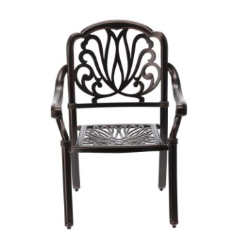 Garden Line Алюмінієвий стілець «Hastings», антична бронза, 65 × 64 × 92 см, ATO4072 - Home Club