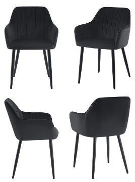 Kontrasto Kt203 Стілець Maria 3 Pas Vel Чорний Dw, 5.90 90268 - Home Club