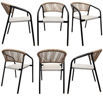 Kontrasto Стілець Portino 53x62x75 см, чорний/тауп, для двох осіб, Meb000053 - Home Club