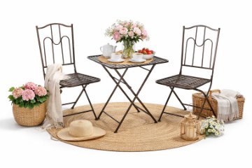 Garden Line Набор Садовой Мебели Античный Бронзовый (Квадратный Стол + 2 Стулья), GOM1463 - Home Club