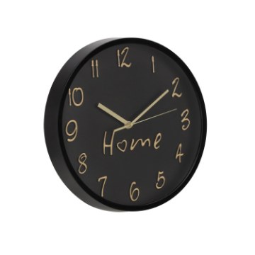 Chomik Настінний годинник круглої форми, 30,5 × 30,5 × 4,3 см, чорний, ZEG4689 - Home Club