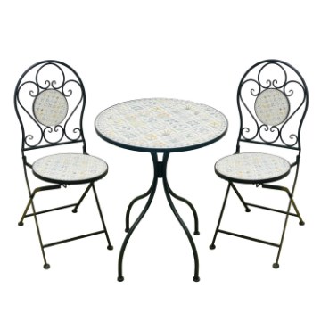Chomik Набір металевих садових меблів «Мозаїка» «Louloudia»: стіл + 2 стільці, GOM4140 - Home Club