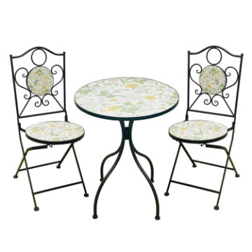 Chomik Набір металевих садових меблів «Мозаїка» «Антос»: стіл + 2 стільці, GOM4157 - Home Club