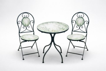 Chomik Набір металевих садових меблів «Мозаїка» «Fylla»: стіл + 2 стільці, GOM4164 - Home Club