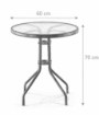 Garden Line Круглий Садовий Стіл 60 x 60 x 70 см Чорний, NEO2262 - Home Club, зображення 5