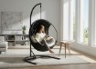 Chomik Подвесное кресло Tabani - черное, с бежевой подушкой, черная рама, FAT0039 - Home Club, изображение 6