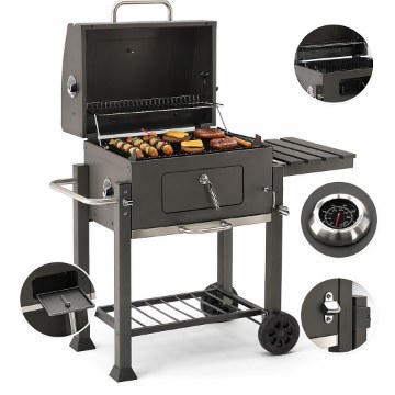 BBQ Meeting Великий Вугільний Садовий Гриль З Кришкою, Чавунним Решеткою І Колесами 114,5 x 60 x 108 См, BBQ5320 - Home Club