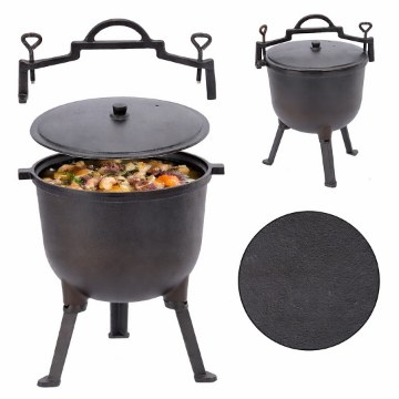 Chomik Охотничий котел из чугуна, объем 5 л, размеры 24,5 x 16 см, BBQ3703 - Home Club