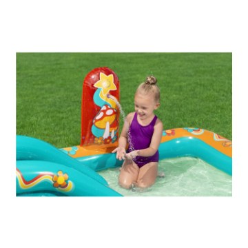 Bestway Надувная игровая площадка / детский бассейн с горкой 193 × 152 × 74 см, BES53164 - Home Club