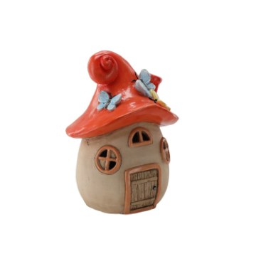 Chomik Садовая Фигурка — Домик-Гриб Красный 22,6 x 21 x 30,9 См С Подсветкой Led, GOT7089 - Home Club