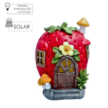 Chomik Садовая Фигурка — Домик «Клубника» 26,5 x 28 x 36,5 См С Подсветкой Led, GOT7546 - Home Club