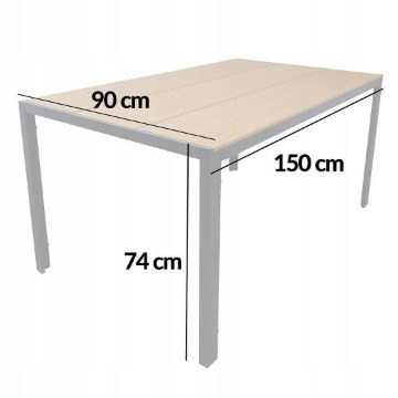 Kontrasto Алюмінієвий садовий стіл для тераси з стільницею з полівуду Allen Pro 150x90, натуральний, Meb000056 - Home Club