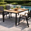 Kontrasto Алюмінієвий садовий стіл для тераси з стільницею з полівуду Allen Pro 150x90, натуральний, Meb000056 - Home Club, зображення 5