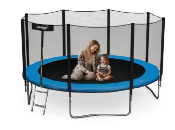Garden Line Трамплин 12 футов (374 см) с лестницей и защитной сеткой, TRA9887 - Home Club