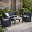 Garden Line Комплект садових меблів - антрацит (2 крісла, столик, диван), ZUM6454 - Home Club, зображення 9