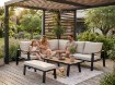 Garden Line Набор алюминиевой мебели «Приштина» (угловой диван + скамейка + столик) черного цвета с бежевыми подушками, ALM8215 - Home Club, изображение 9