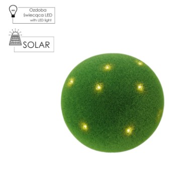 Chomik Садовая Фигурка — Зеленый Шар 29,5 x 29,5 x 24,5 См С Подсветкой Led, GOT7591 - Home Club
