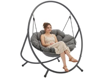 Chomik Подвесное кресло Patio - темно-серая подушка, серая рама 115,5X140X167,5 см, FAT9934 - Home Club