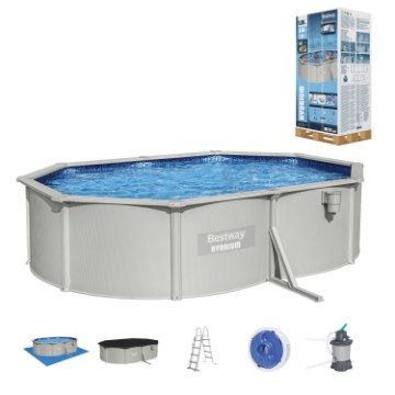 Bestway Бассейн На Опорах 5,0 м × 3,60 м × 1,20 м (Бассейн, Фильтрующий Насос, Лестница, Подложка), BES56586 - Home Club