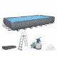 Bestway Басейн на каркасі 9,56 × 4,88 × 1,32 м (пісочний фільтр, драбинка, кришка), BES561KJ - Home Club