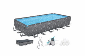 Bestway Каркасный бассейн 7,32 × 3,66 × 1,32 м (песочный фильтр, лестница, крышка), BES561KG - Home Club