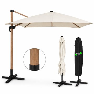 Chomik Садовой Зонт 3 x 3 М Бежевый «Roma» С Чехлом — Эффект Дерева, GAO6327 - Home Club