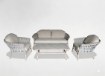 Garden Line Набор алюминиевой мебели «Valletta» (диван + 2 кресла + журнальный столик) бежевого цвета с серыми подушками, ALM8147 - Home Club