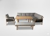 Garden Line Набор алюминиевой мебели «Оттава» (угловой диван + скамейка + столик) коричневого цвета с серыми подушками, ALM8154 - Home Club