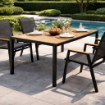 Kontrasto Алюминиевый садовый стол для террасы с столешницей из поливуда Allen Pro 130x70, натуральный цвет, Meb000054 - Home Club, изображение 6