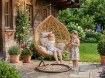 Garden Line Подвесной кресло, размер L, коричневый, подушка бежевая, рама коричневая, FAT0186 - Home Club, изображение 6