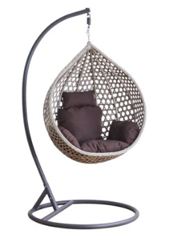 Garden Line Подвесной кресло, размер S, серый, подушка коричневая, рама темно-серая, FAT0209 - Home Club