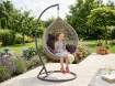 Garden Line Підвісне крісло розміру S, сіре, подушка коричнева, рама темно-сіра, FAT0209 - Home Club, зображення 7