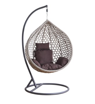 Garden Line Подвесное кресло, размер L, серый, подушка серая, рама темно-серая, FAT0216 - Home Club